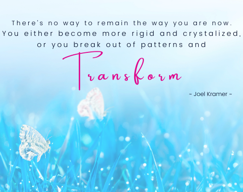 Joel Kramer Quote over crystal butterflies